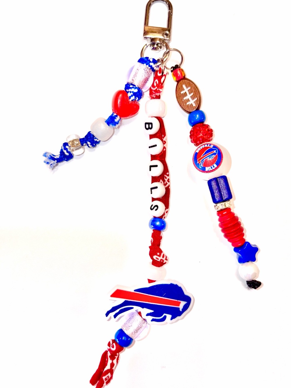 Buffalo Bills Handmade Keychain Beaded Lanyard Charm